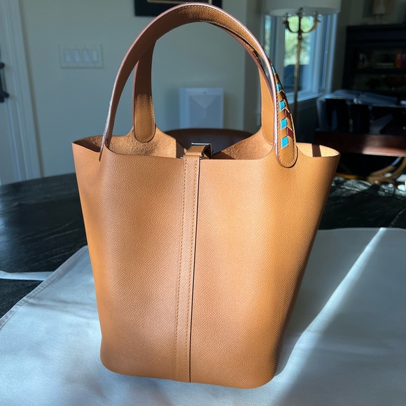 Hermes 2019 limited edition Tressage Gold Epsom Picotin MM - Picture 4 of 12